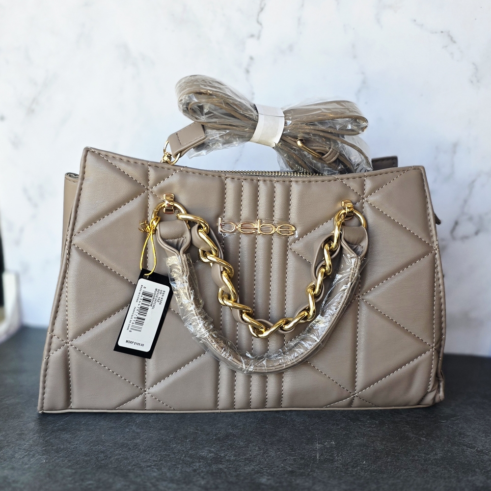 Bebe Tan Quilted Women's Bag